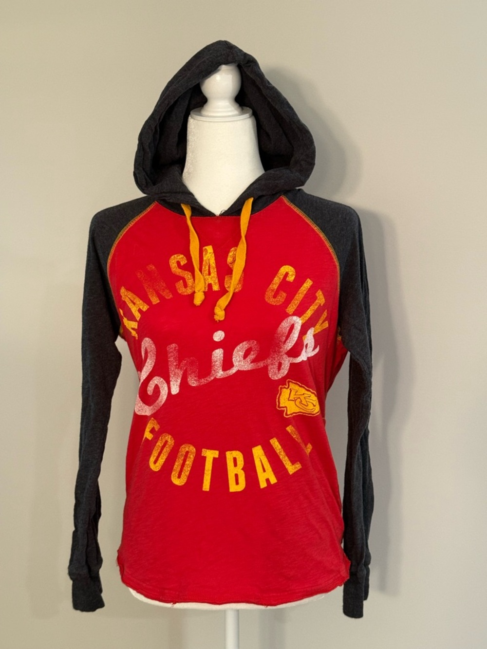 Kansas City Chiefs Red & Black Raglan Hoodie